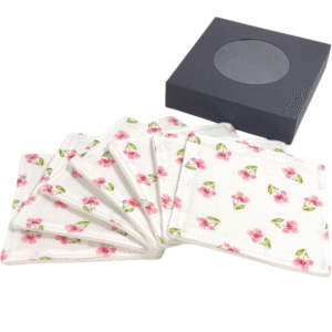 Coffret 7 lingettes démaquillantes lavables réutilisables en coton bio GOTS, zéro déchet et peaux sensibles. Éco-responsable, durable et facile d’entretien.