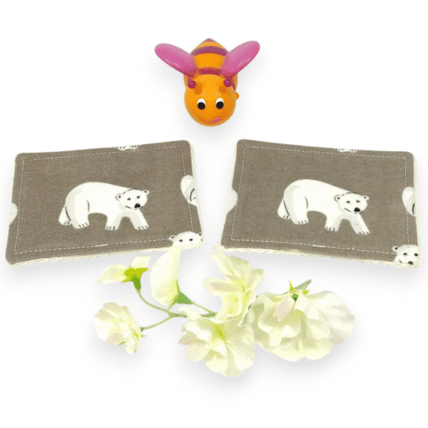 Lot de 6 lingettes bébé lavables en coton bio GOTS – flanelle & micro éponge extra douces, écologiques et réutilisables pour une toilette zéro déchet.