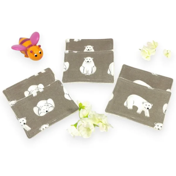 Lot de 6 lingettes bébé lavables en coton bio GOTS – flanelle & micro éponge extra douces, écologiques et réutilisables pour une toilette zéro déchet.