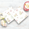 Lot de 2 mouchoirs en tissu réutilisables zéro déchet en popeline coton bio GOTS pour enfant, motifs Adorable Lapin. Doux, absorbants et durables..