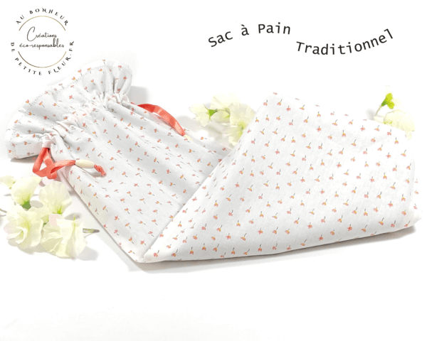 Solide, lavable, réutilisable, écologique, ce Sac à Pain Traditionnels Bio "Petites Fleurs" permet de transporter vos pains et vos baguettes de la boulangerie à chez vous et ainsi de le conservé à l'abri de la lumière. Peut contenir 2 baguettes traditionnelles ou 1 pain traditionnel, En Popeline de coton Biologique certifié GOTS, Zéro déchet car il est lavable et réutilisable.