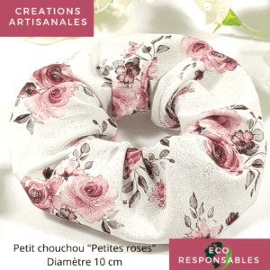 Chouchous cheveux en coton Biologique « Petites Roses »