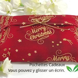 Pochettes Merry Christmas rouges pour Lingettes, billet, petit mot...