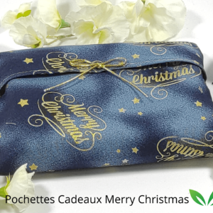 Pochettes Merry Christmas Bleues pour Lingettes, Jeux de grattage, bijoux