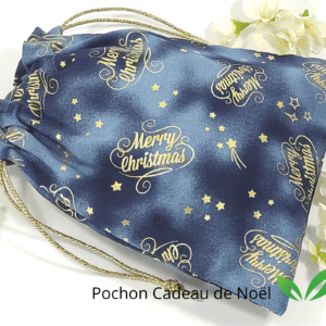 Pochon Cadeau de Noël Bleu