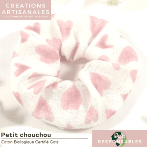 Petit chouchou cœurs en coton