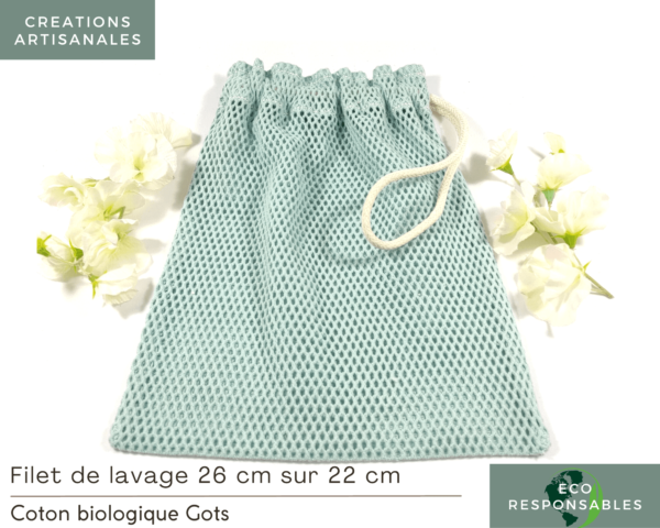 Filet de lavage en coton Bleu 26 cm x 22 cm