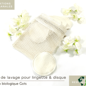 Filet de lavage pour lingettes écru en coton Biologique