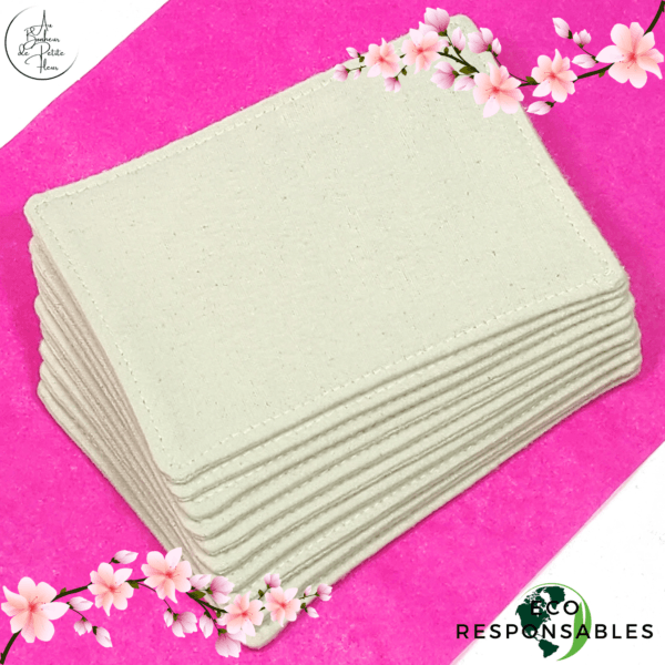 Papier toilette écru en flanelle - tissu coton Oeko-tex - lavable, réutilisable et éco responsable