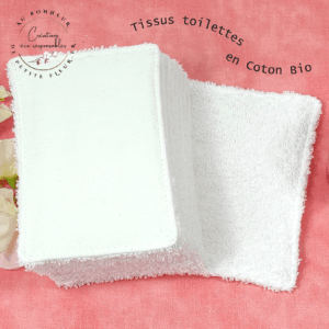 Papier toilette blanc en tissu éponge et flanelle de coton bio