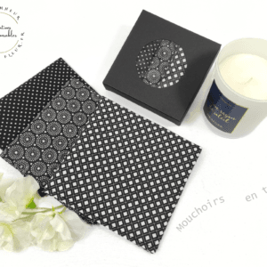 Mouchoirs en tissu noirs et blancs / Mouchoirs en coton Oeko-tex / Idées cadeaux homme